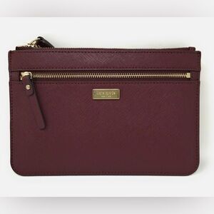 Kate Spade Laurel Way Tinie Leather Wristlet Cherrywood
